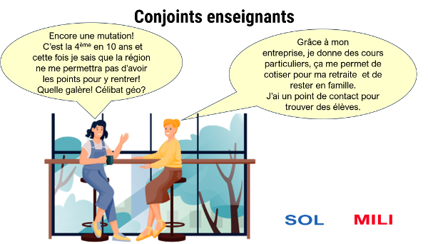 Des solutions de soutien aux familles pour les conjoints enseignants impactés par des mutations désynchronisées avec le conjoint militaire qui se retrouvent en disponibilité ou à temps partiel