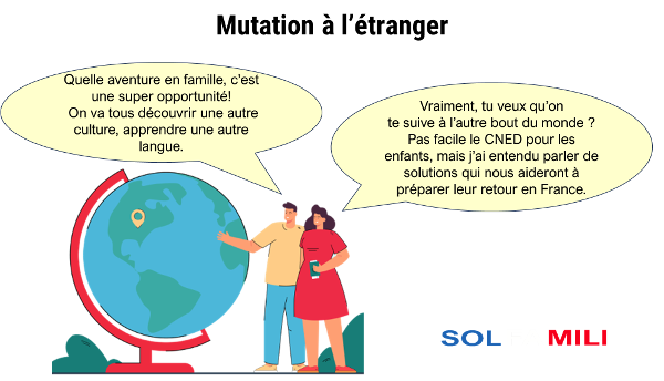 Des solutions lors de mutation à l'étranger existent pour du soutien aux familles de militaires autour du soutien scolaire
